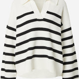 TARIA Jumper Black/white stripes