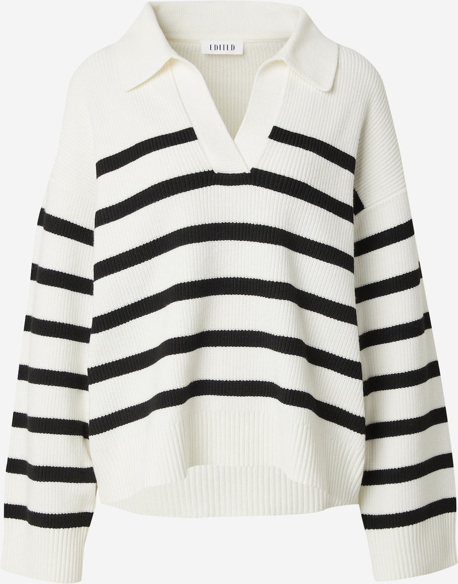 TARIA Jumper Black/white stripes