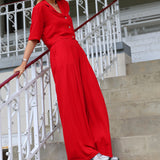 PETAL Pants Lurex red