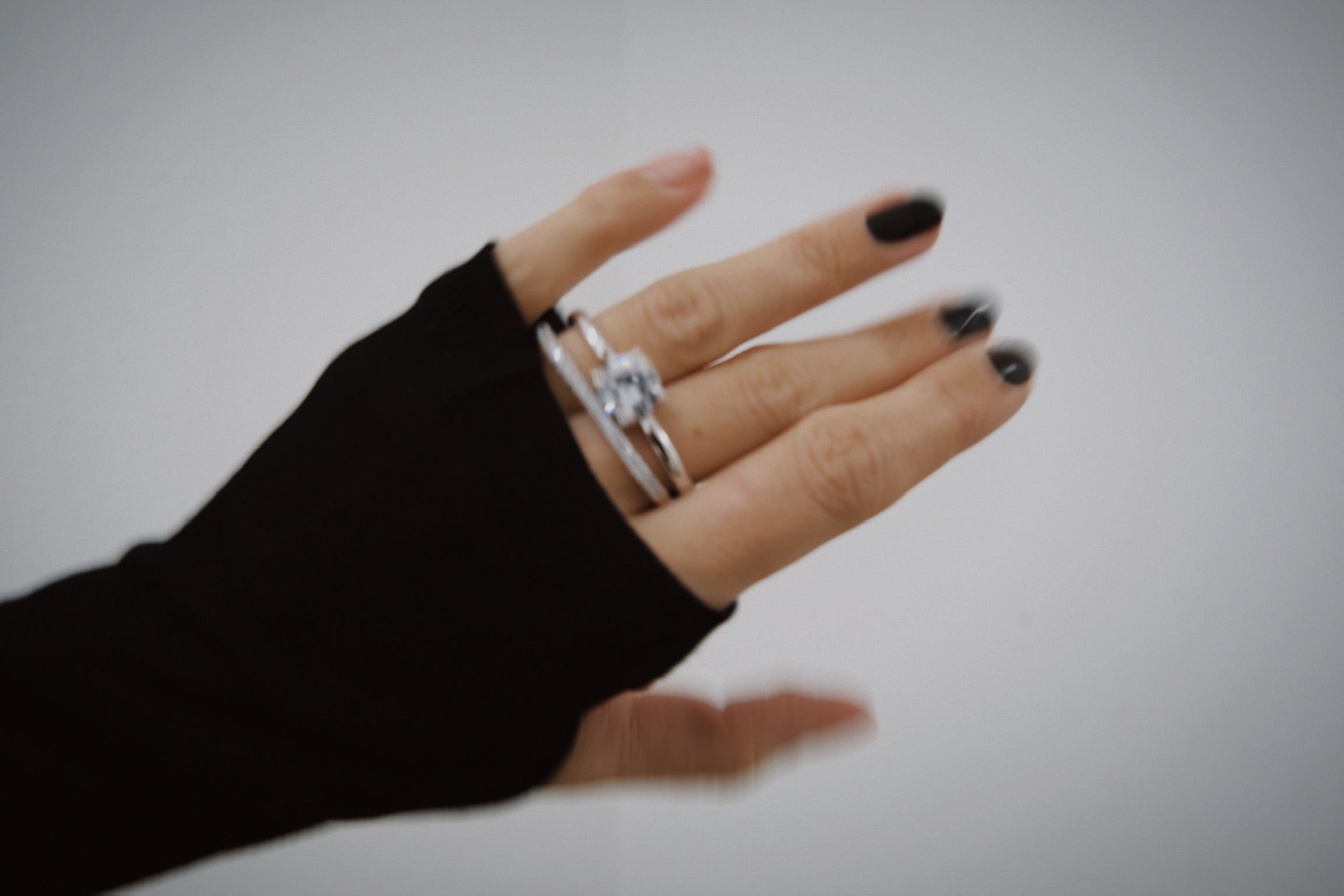 BARI Diamond Ring LARGE Silver