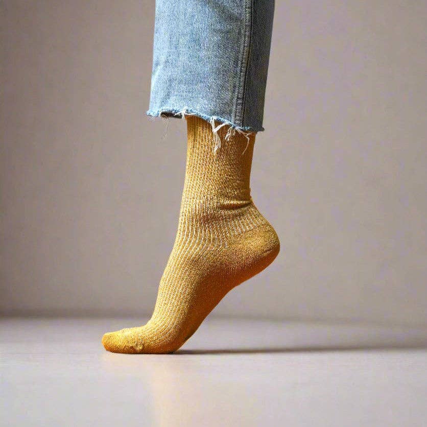 KLUE Glitter Lurex socks - Mustard