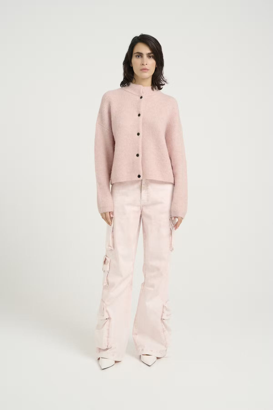 ALPHA GZ short cardigan Rose grey melange