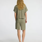 SLFVIVA SS Cropped sun shirt Vetiver
