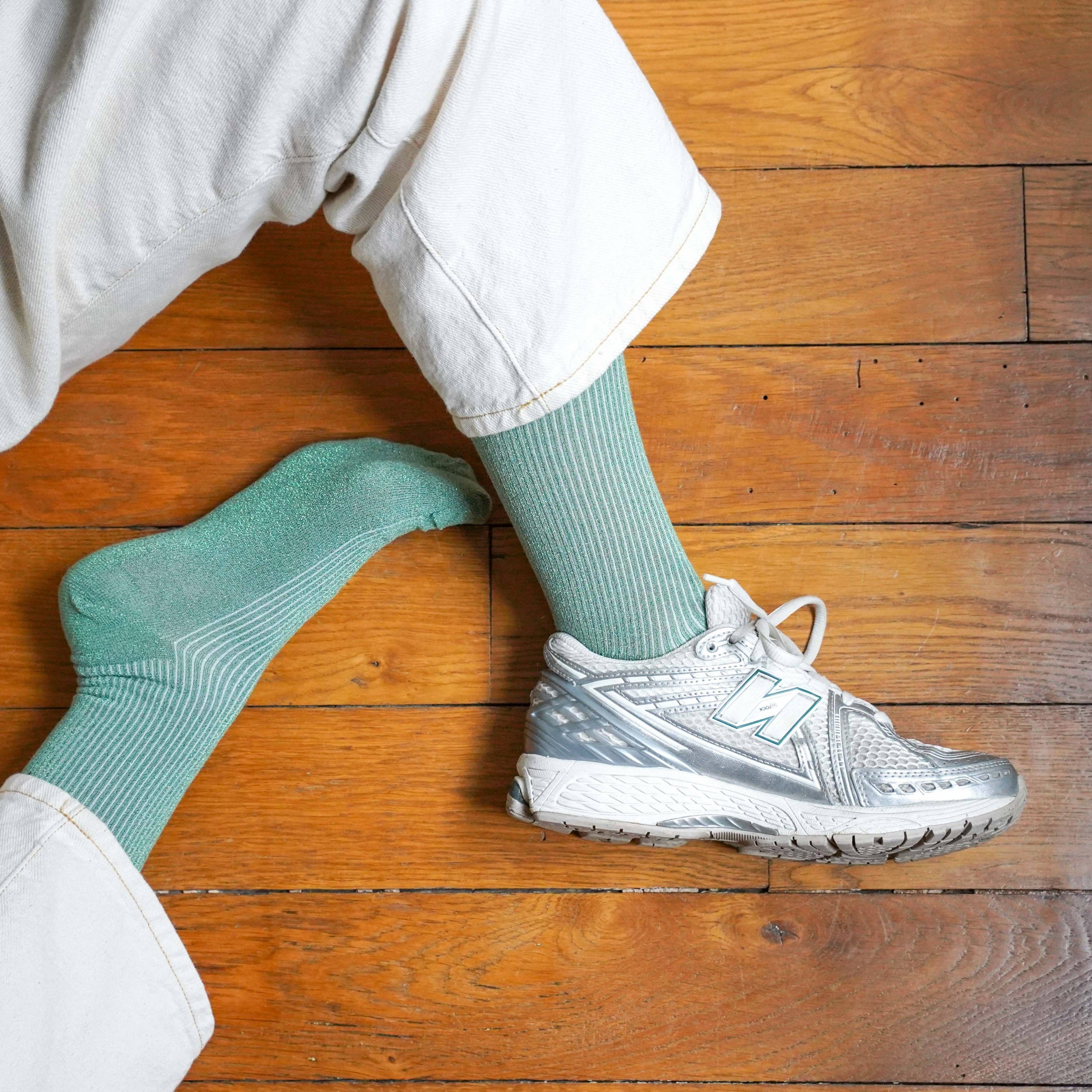 KLUE Glitter Lurex socks - Mint Green