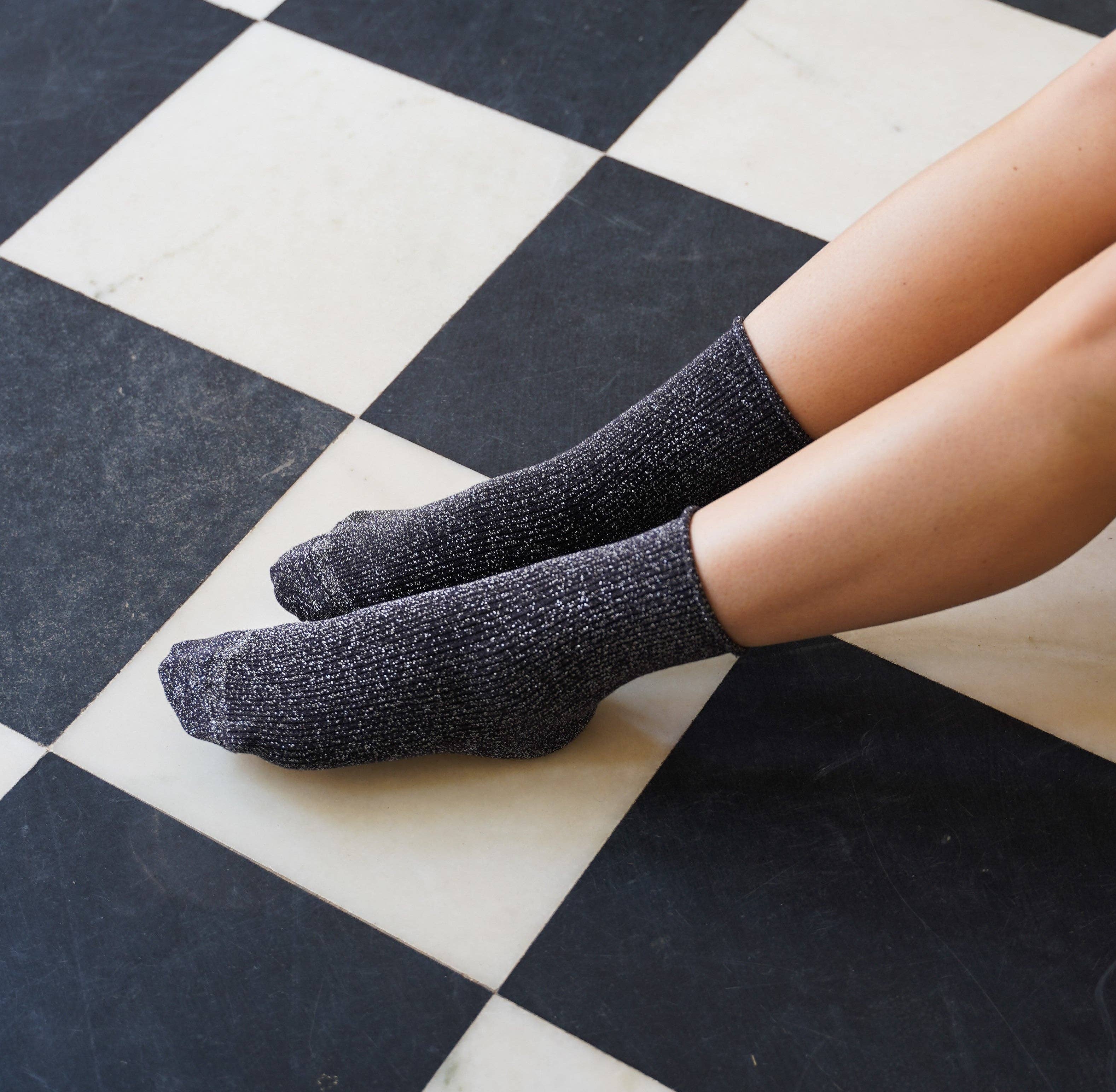 KLUE Glitter Lurex socks - Grey