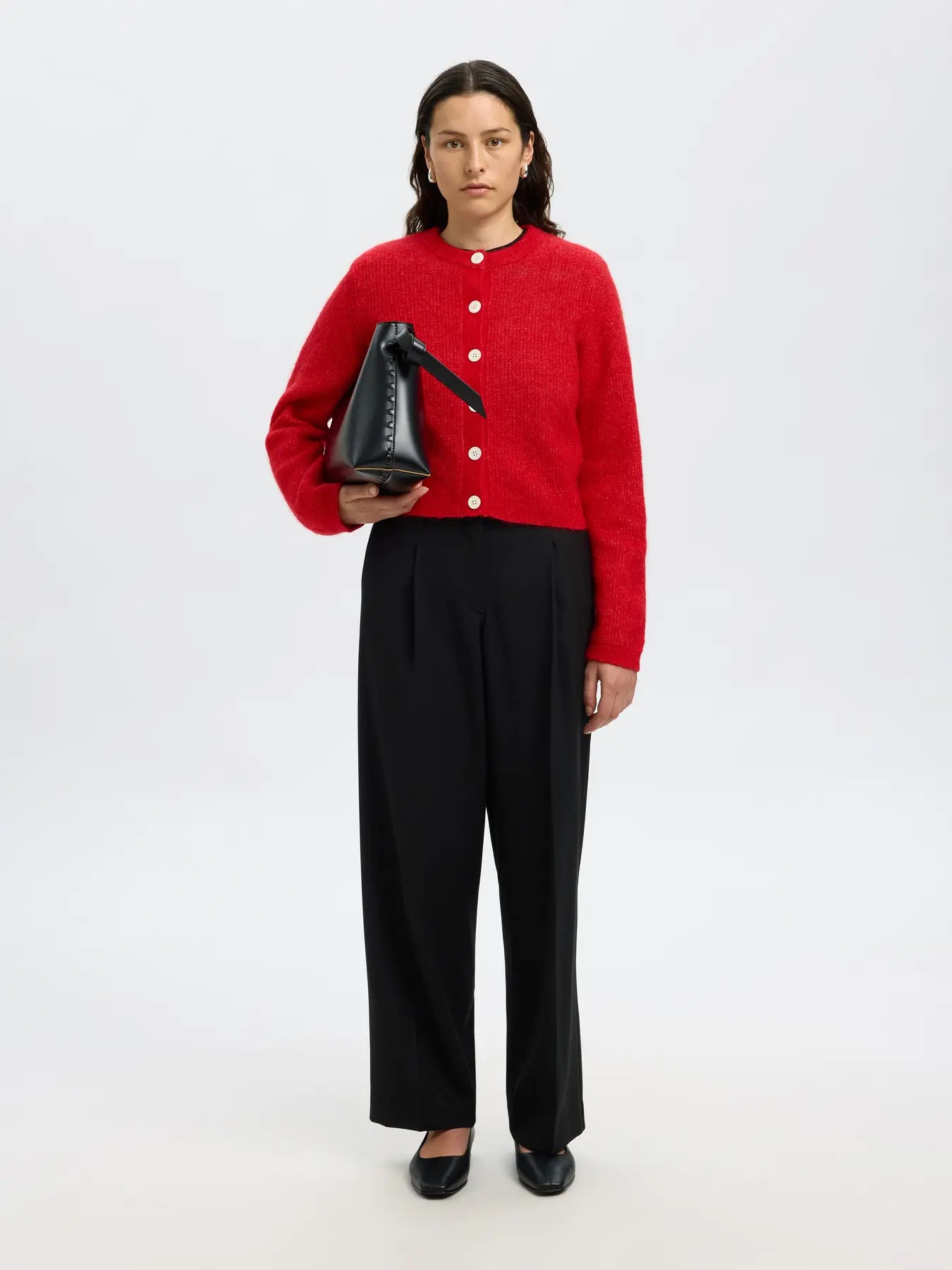 SLFSIA Cropped Cardigan - Red