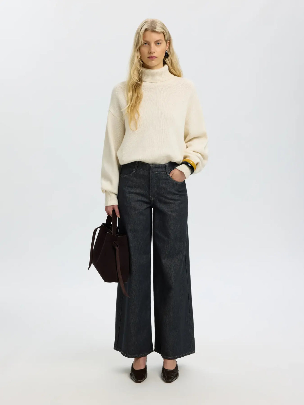 SLWEXTRA Wide Bora Jeans - Dark Grey Denim