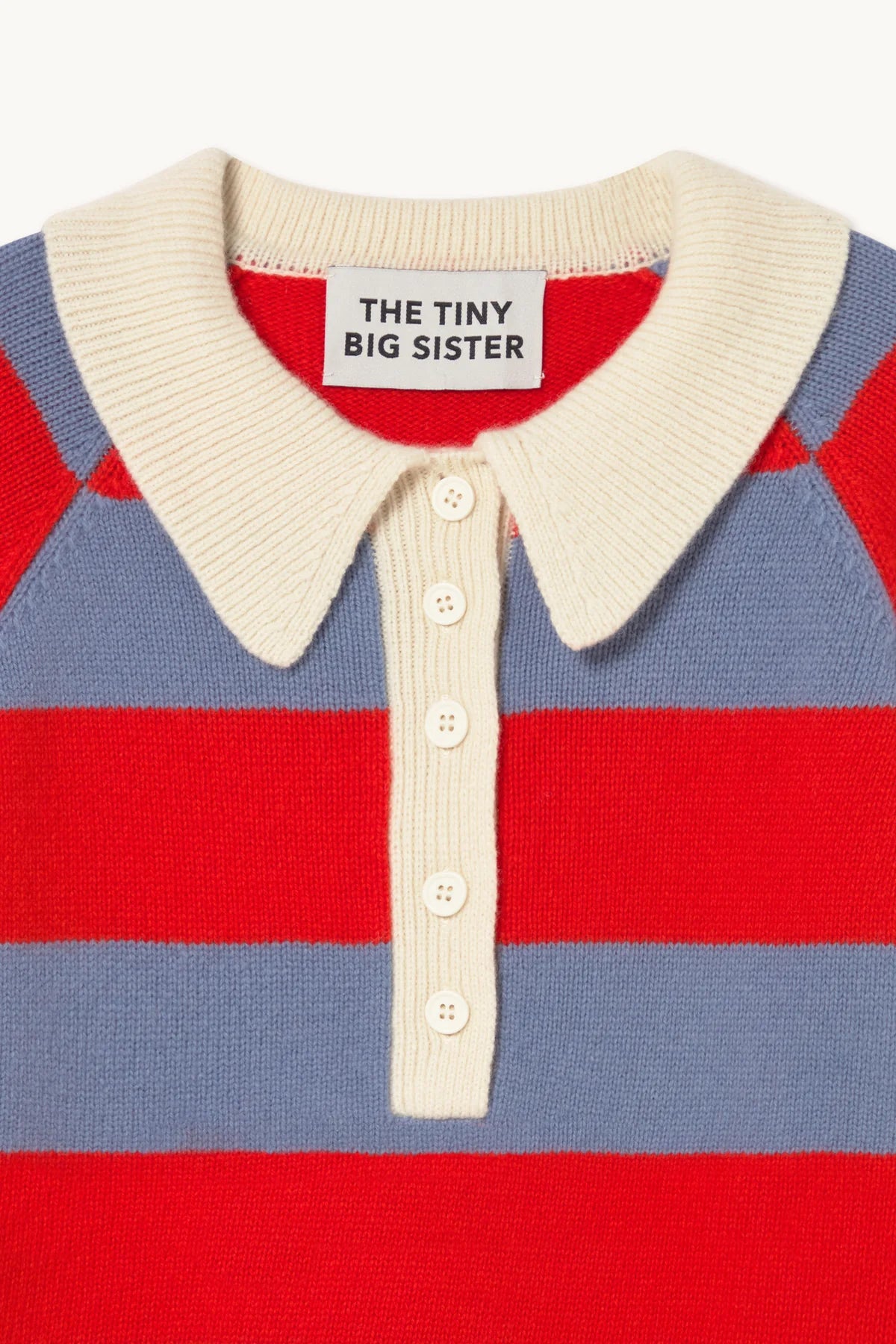 FRANK Striped Polo - Grey/Summer red