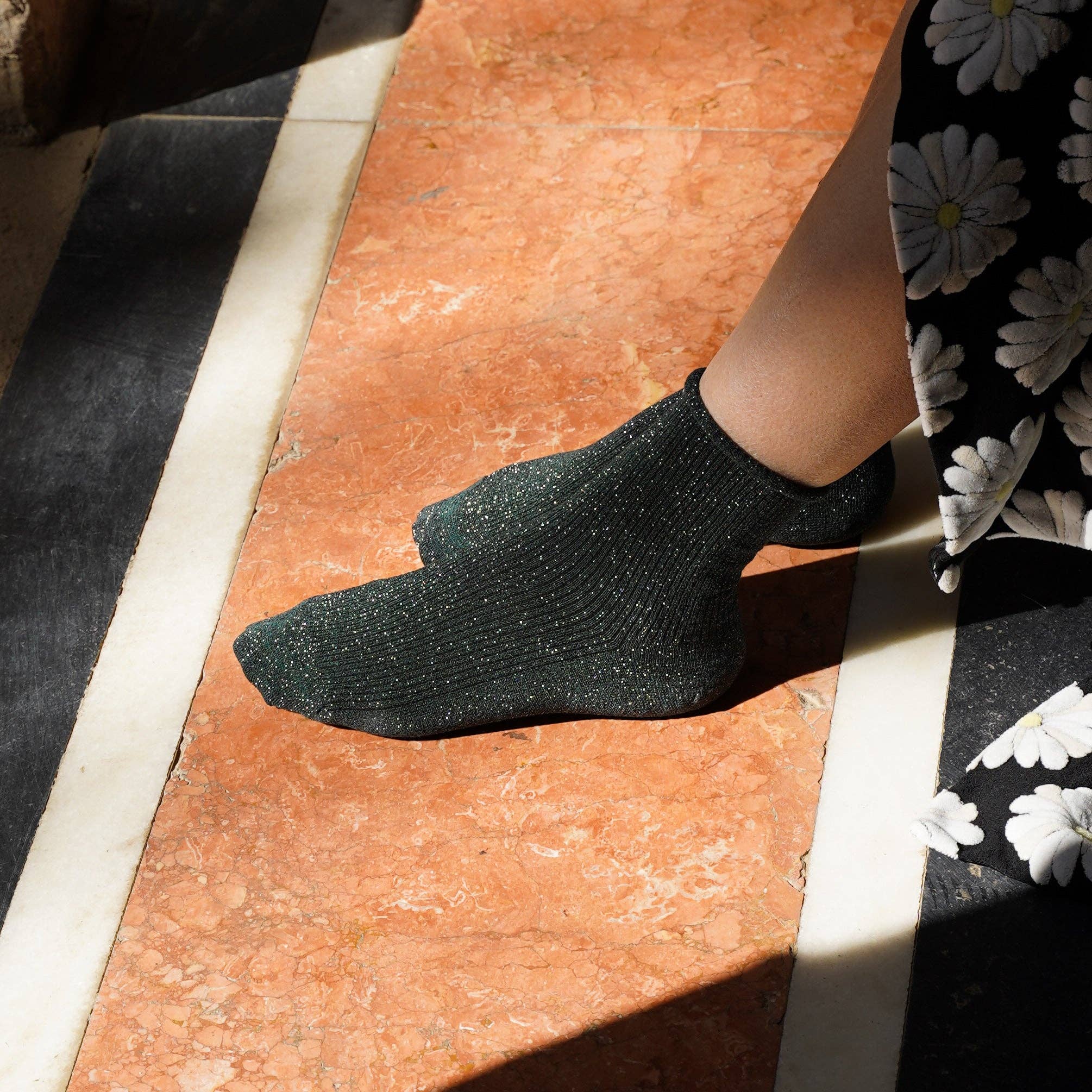 KLUE Glitter Lurex socks  - Green