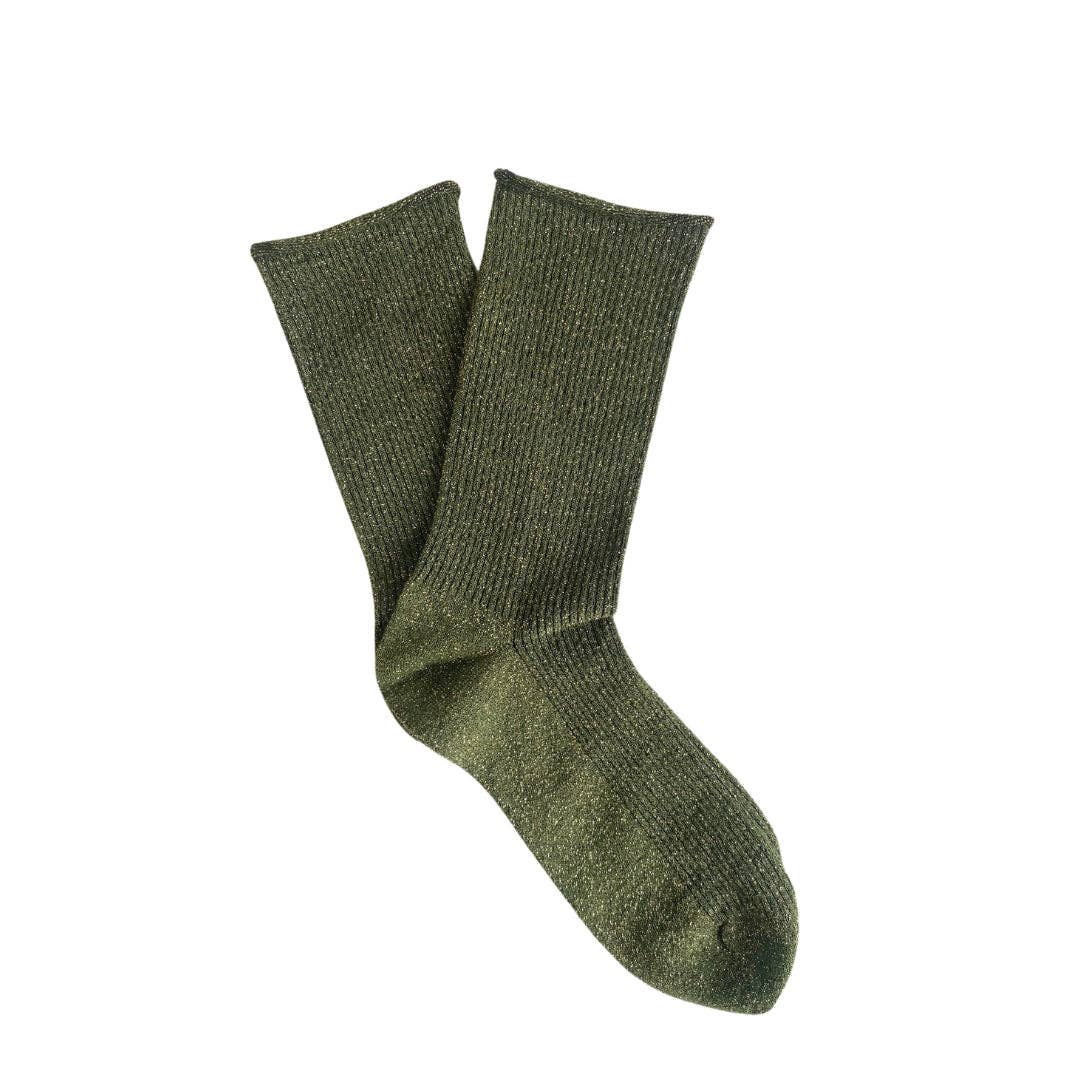 KLUE Glitter Lurex socks - Khaki