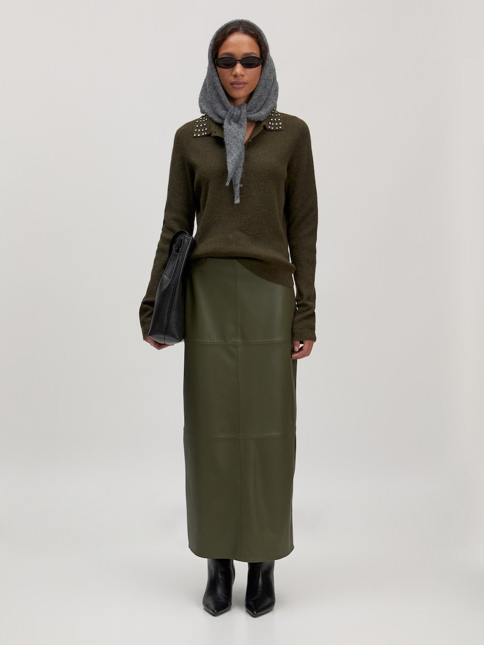 JELLA PU Skirt - Grape Leaf