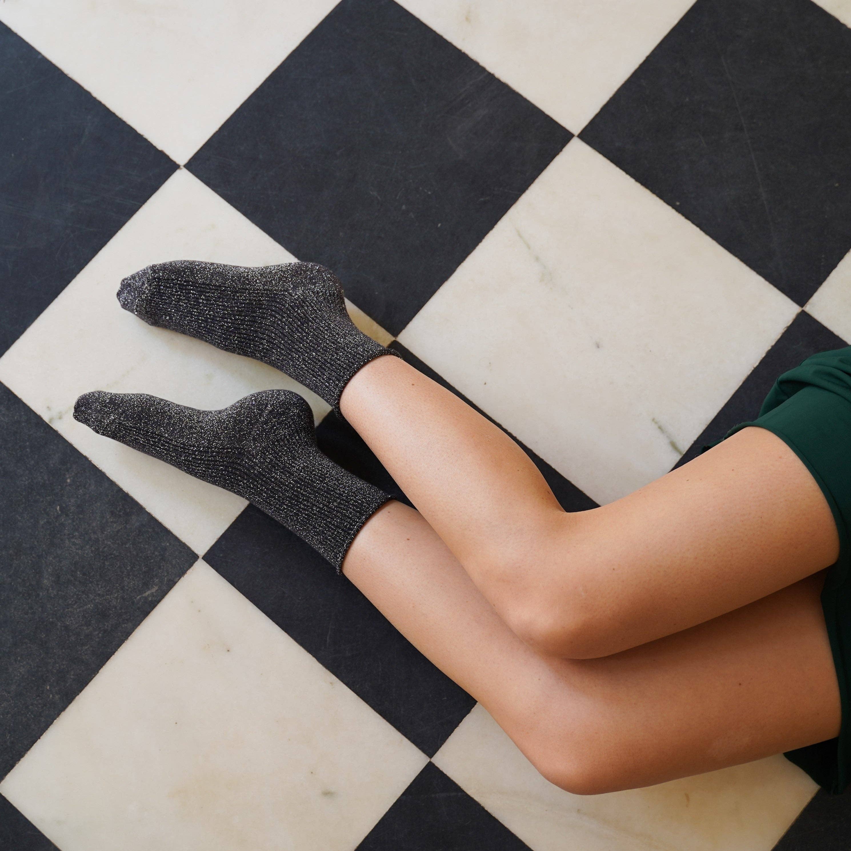 KLUE Glitter Lurex socks - Grey