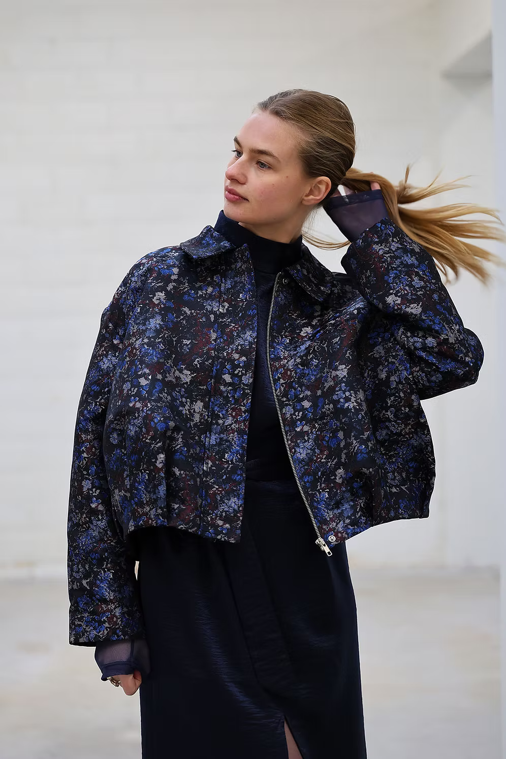 VIKA Vest - Flower Navy