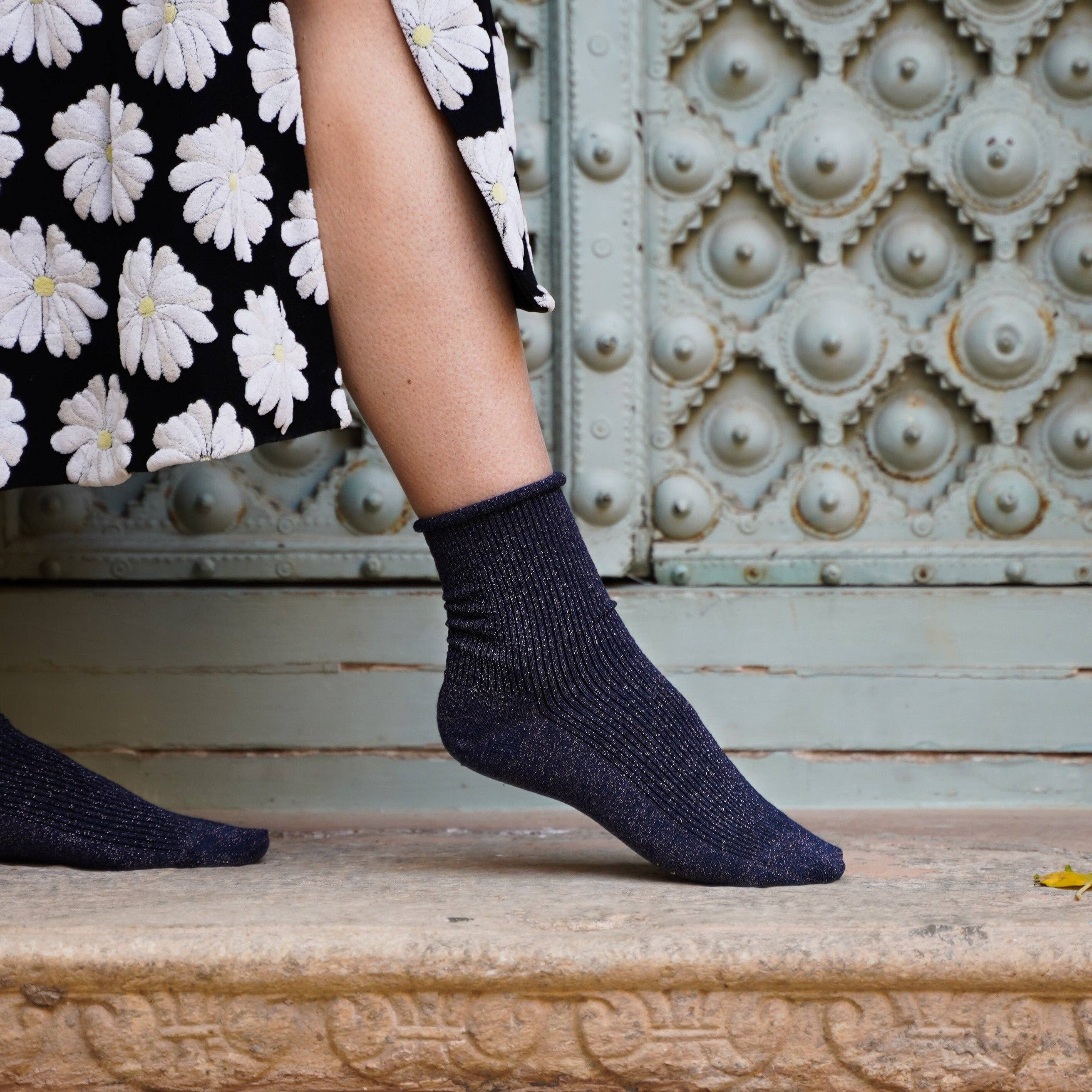 KLUE Glitter Lurex socks - Blue