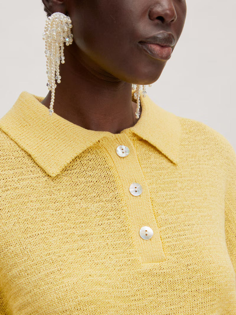 ANAYA knit polo LEMON MERINQUE