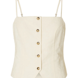 SLFMETTE Buttoned Jacquard Strap Top BIRCH