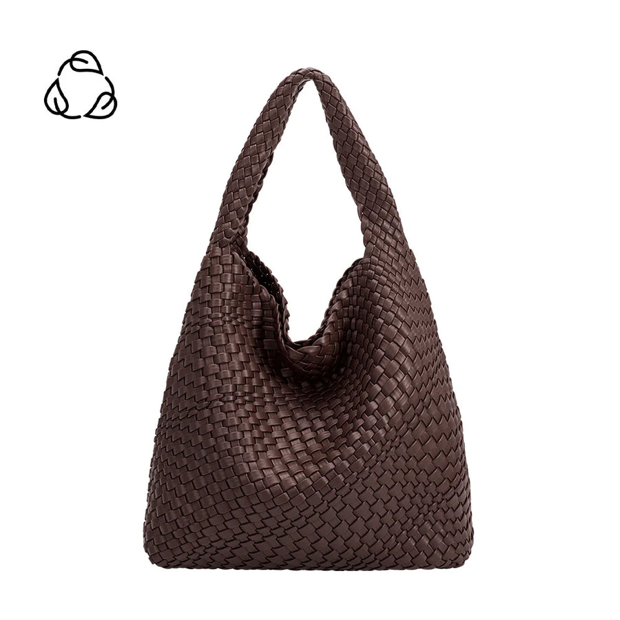 JOHANNA Espresso recycled vegan shoulder bag