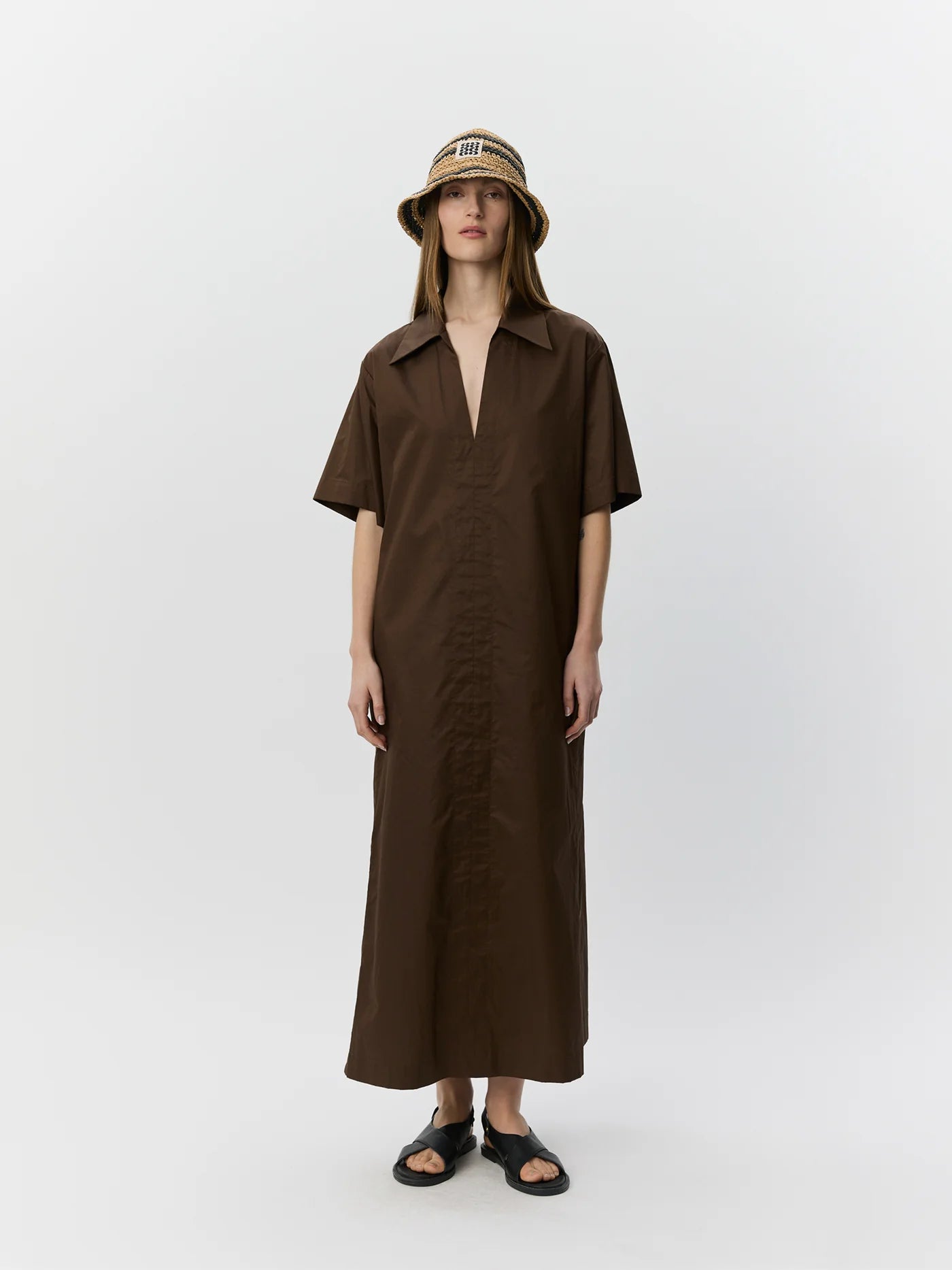 ASANASW Oversize Shirt Dress - Intense Brown