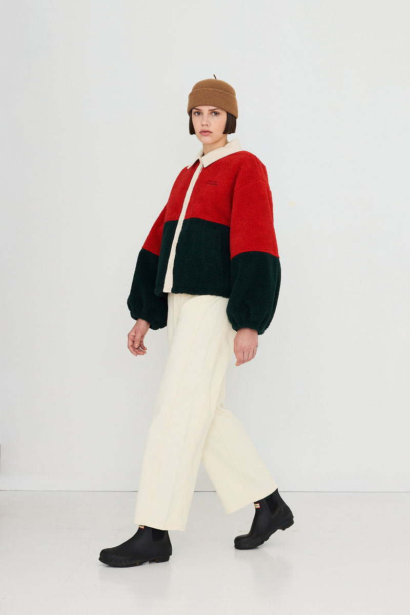 Color Blocked Sherpa Jacket
