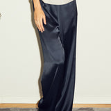 AYLA satin trousers BLUE GREY