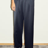 AYLA satin trousers BLUE GREY