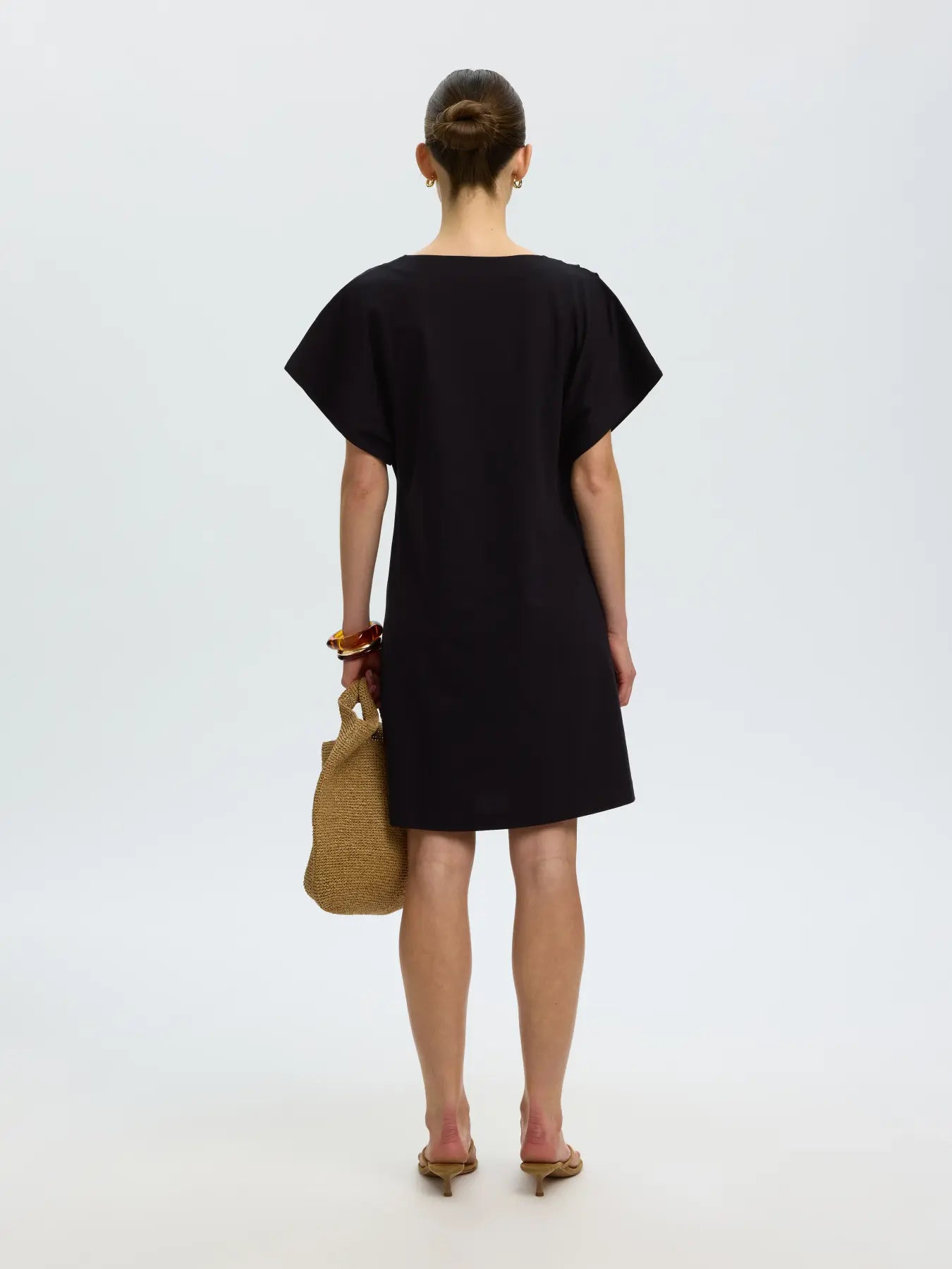 SLFCALLI SS SHORT DRESS - BLACK