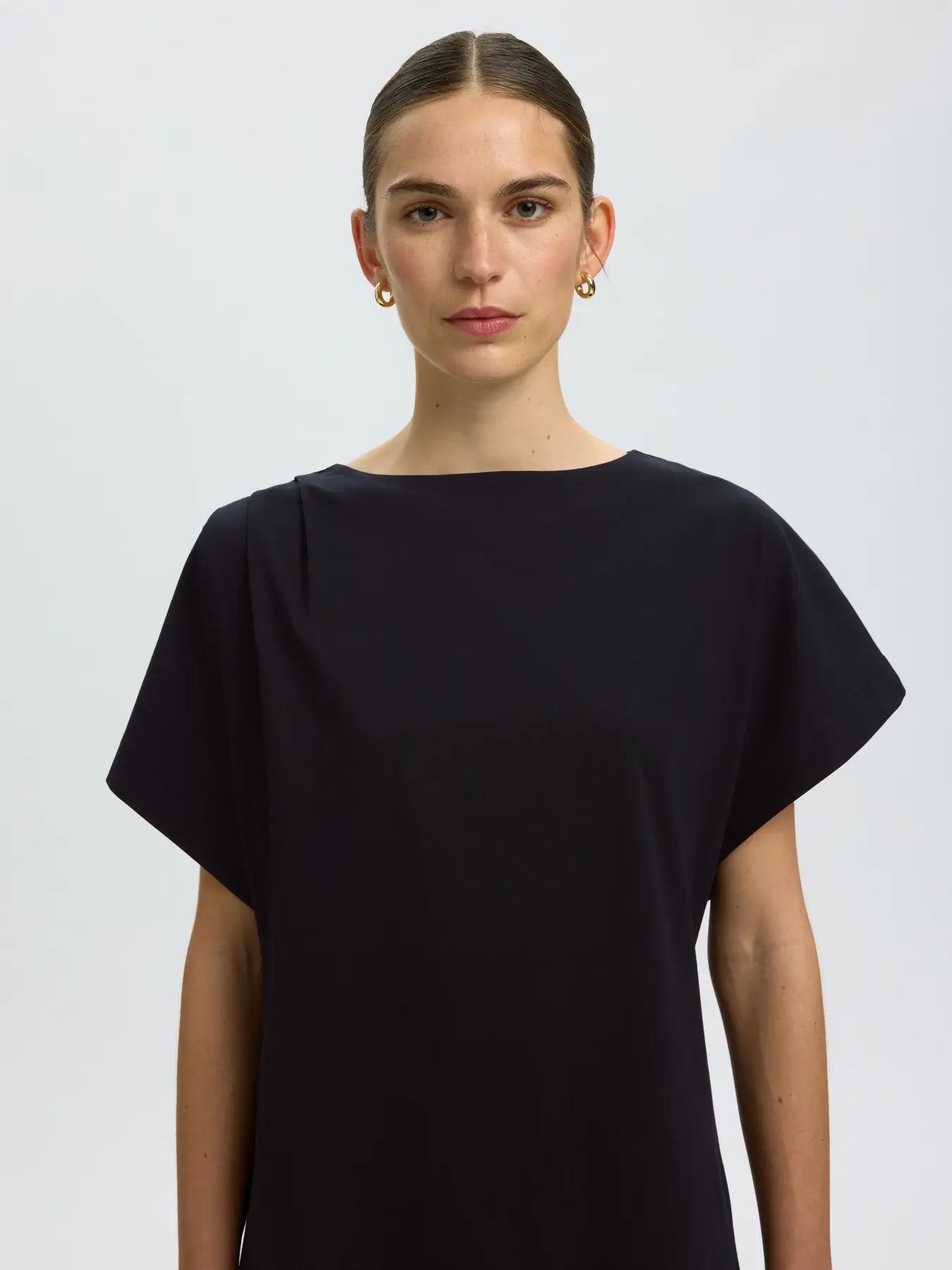 SLFCALLI SS SHORT DRESS - BLACK