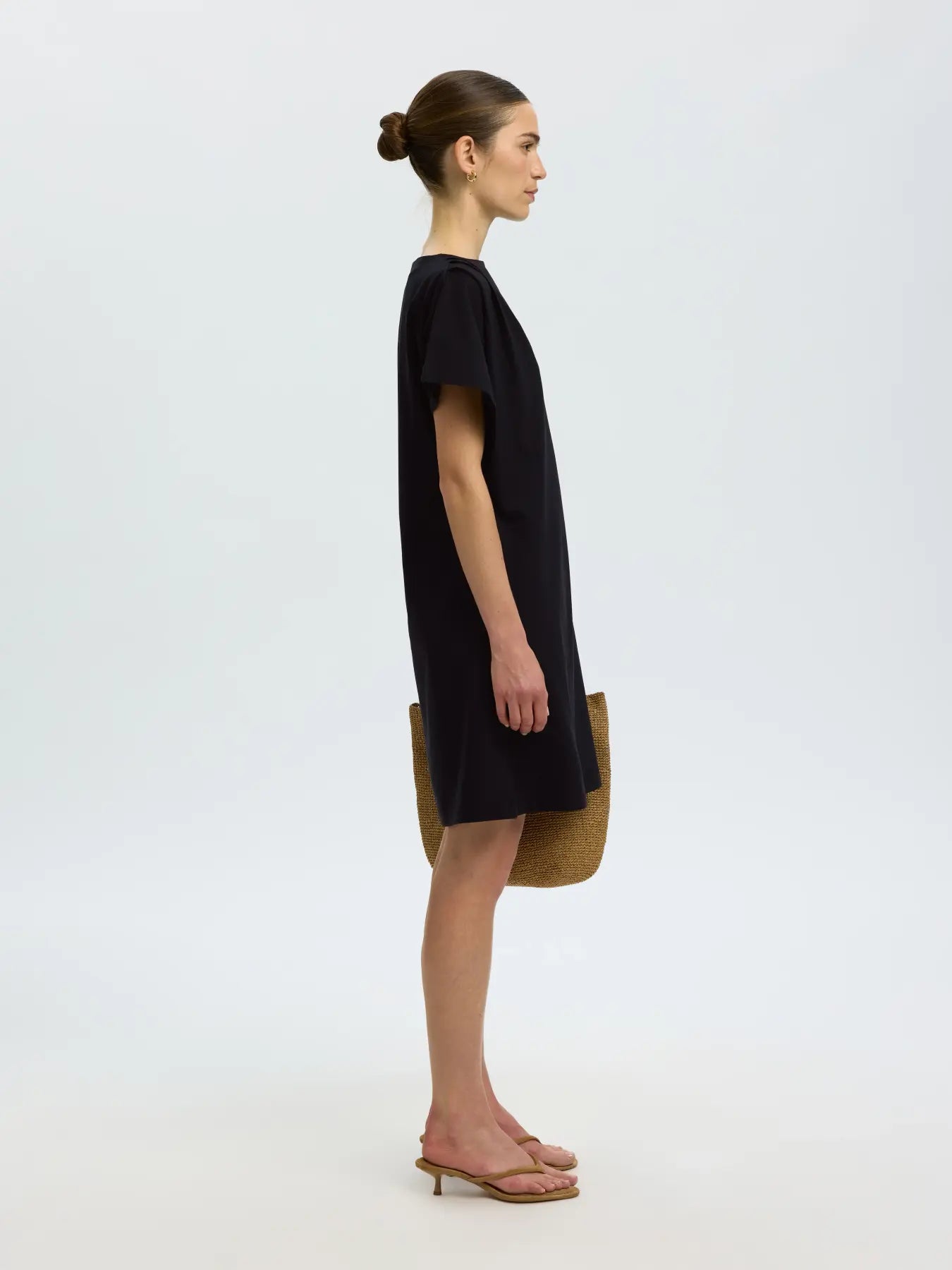 SLFCALLI SS SHORT DRESS - BLACK
