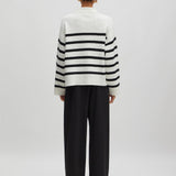 TARIA Jumper Black/white stripes