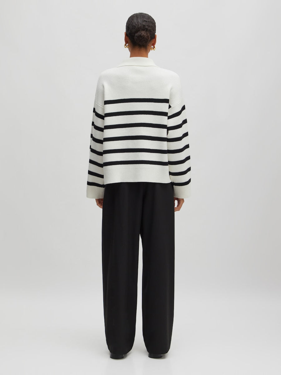 TARIA Jumper Black/white stripes