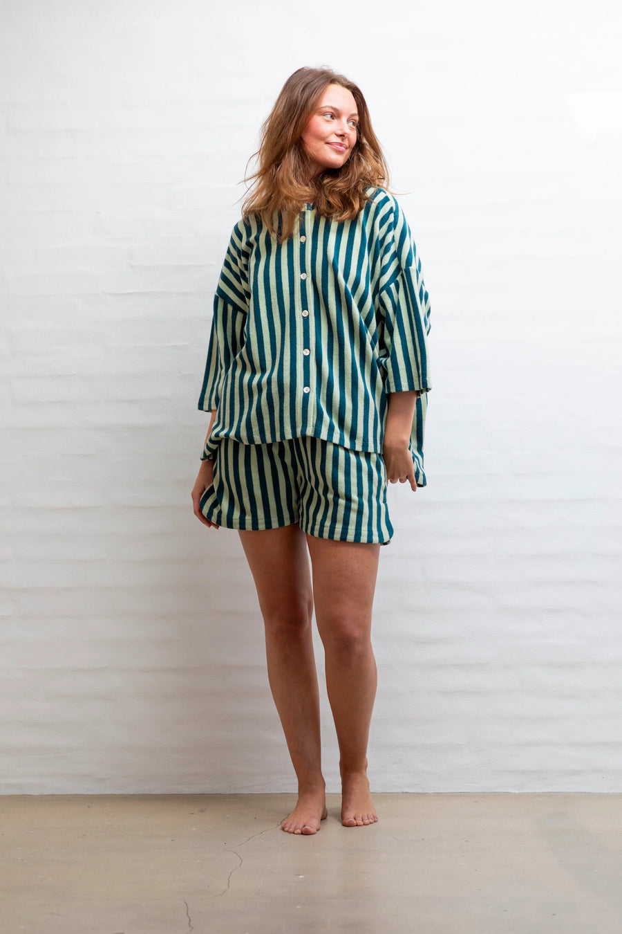 NARAM Oversized Shirt SEA FOAM & DEEP TEAL
