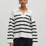 TARIA Jumper Black/white stripes