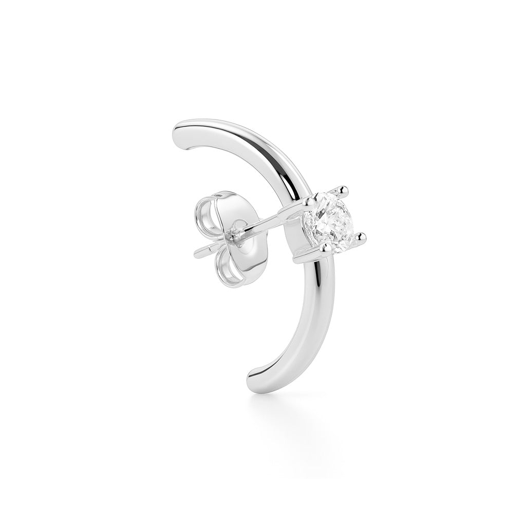 SOLITAIRE HUG Earstud SILVER