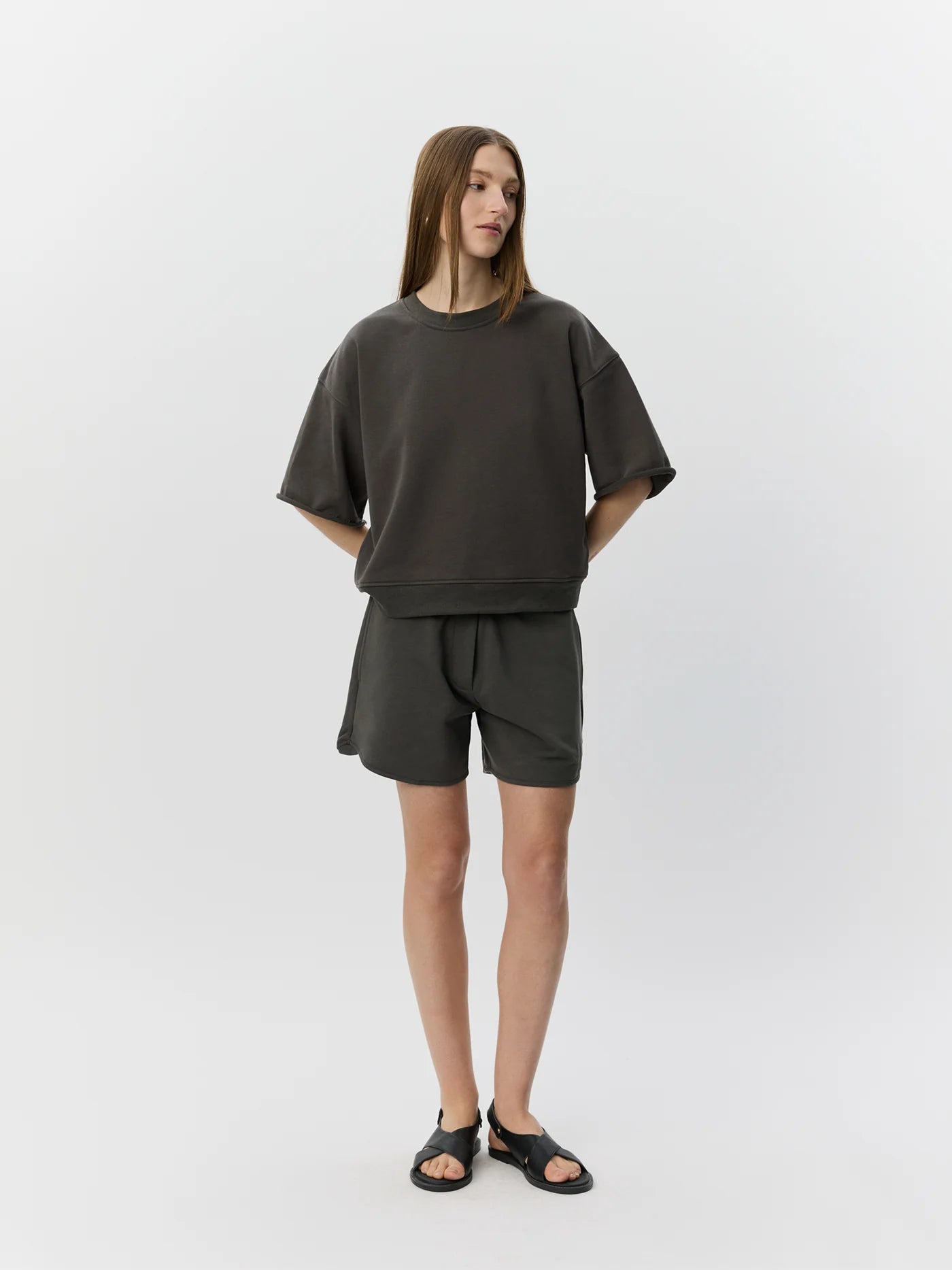 ELOISESW Short Sleeve Sweatshirt - Warm Stone