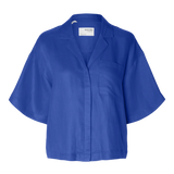 SLFLYRA Boxy linen shirt Dazzling blue