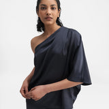 ELLA Satin Blouse BLUE GREY