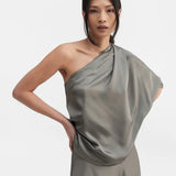 ELLA Satin Blouse LIGHT MILITARY