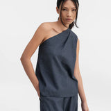 ELLE Linen Tank BLUE GREY