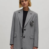 KAINOA Blazer with brooch Grey melange