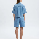 SLFANYA 2/4 SHORT DENIM SHIRT