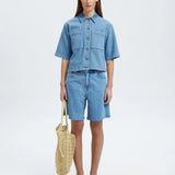 SLFANYA 2/4 SHORT DENIM SHIRT