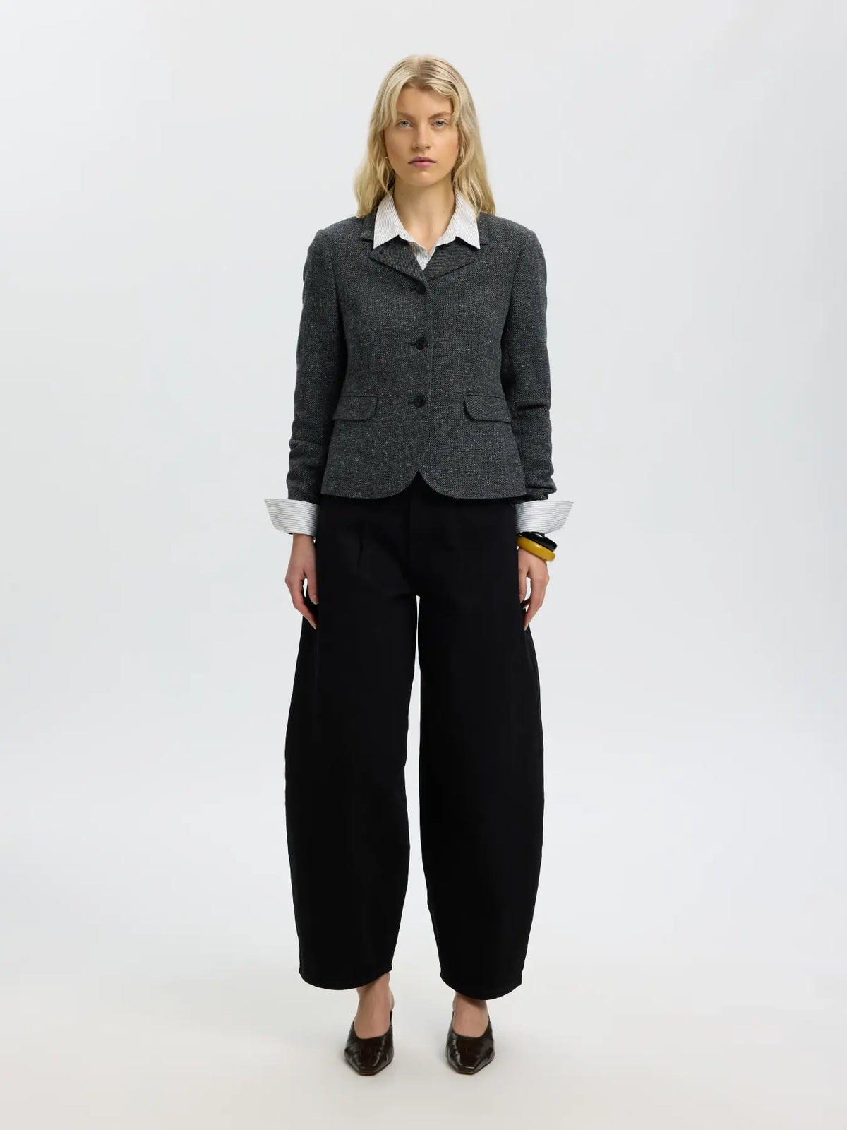 SLWBARREL Loose Nanet Black Jeans