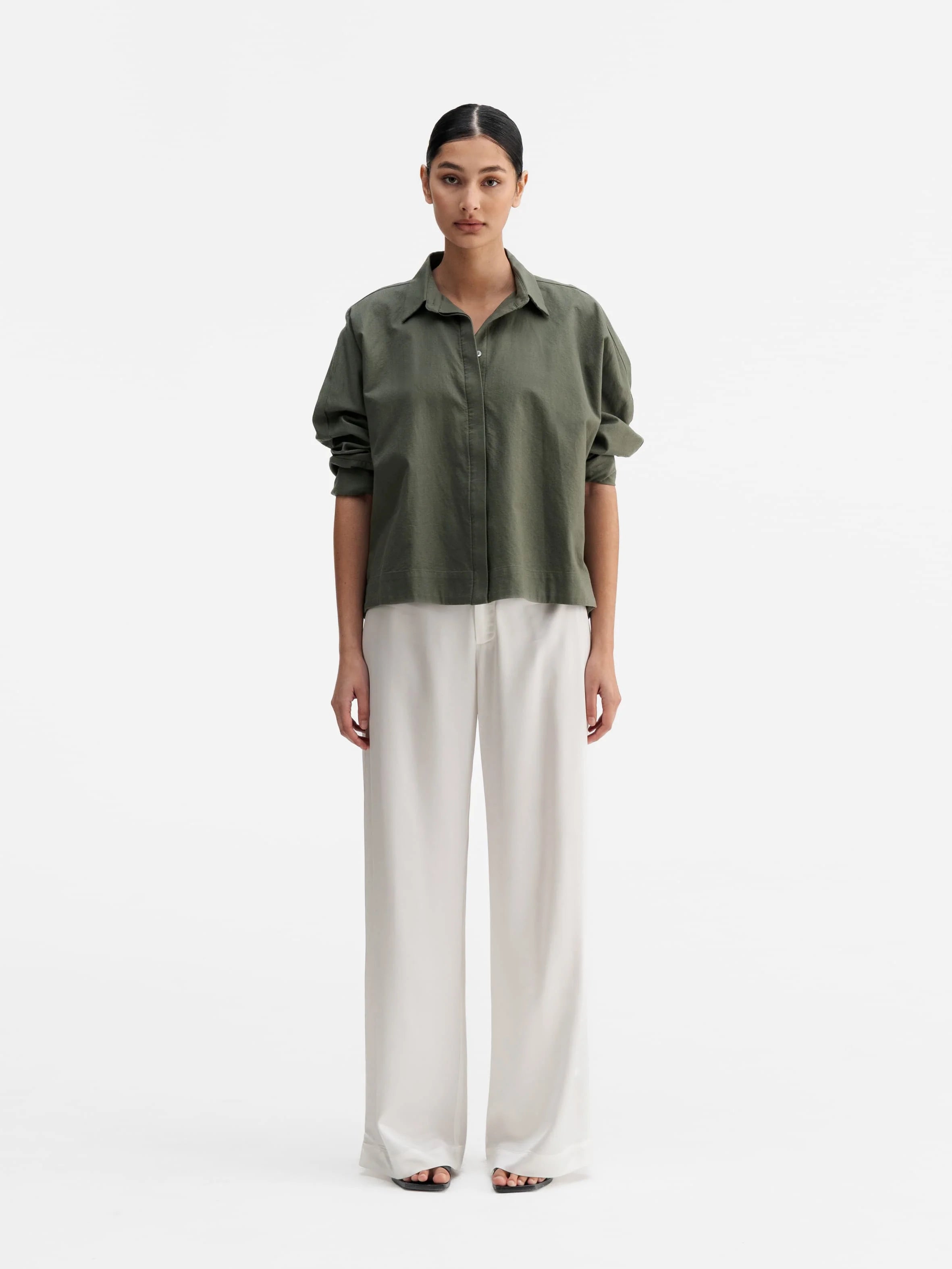 GIGI Oxford Shirt - Olive Green