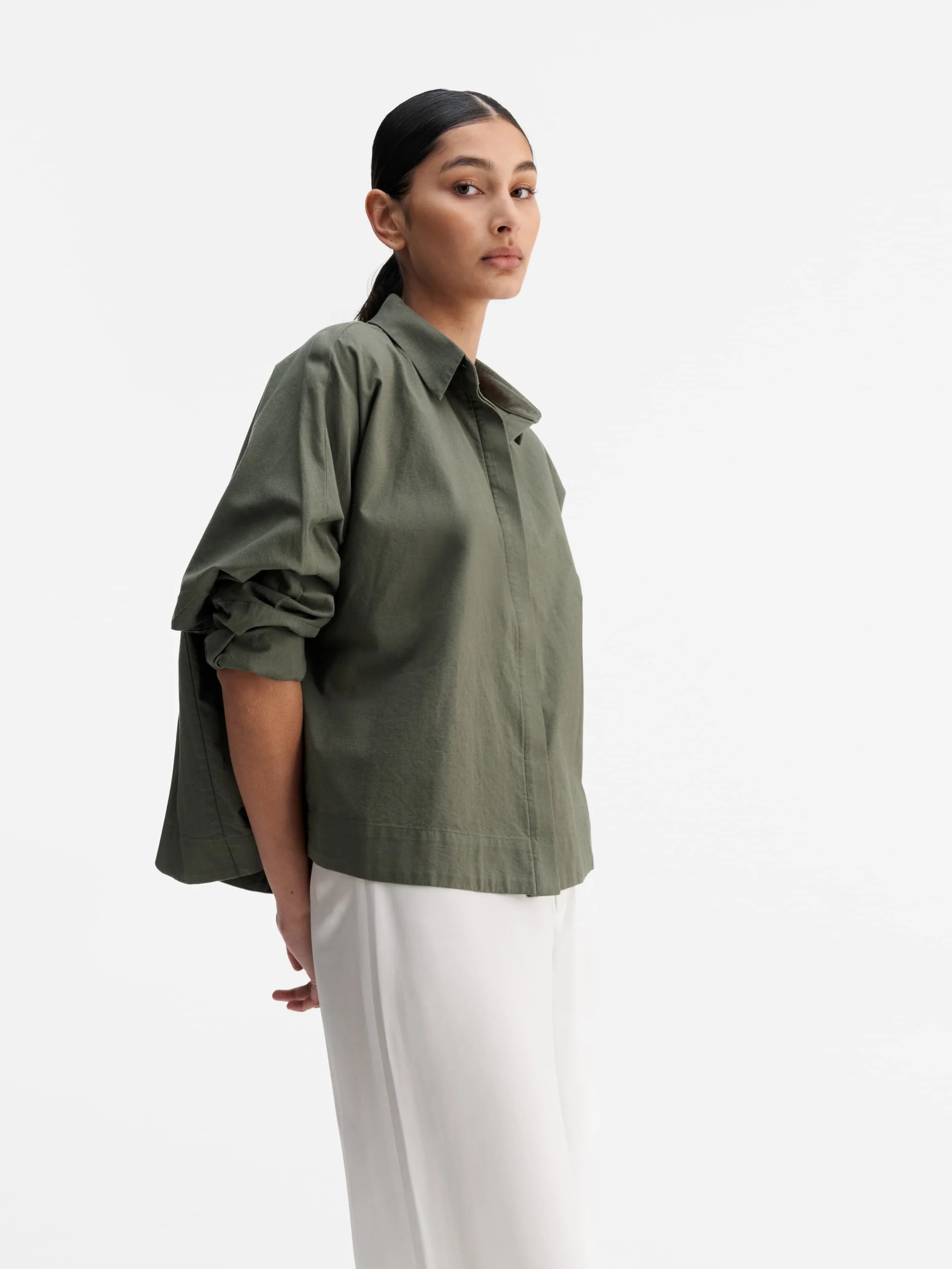 GIGI Oxford Shirt - Olive Green