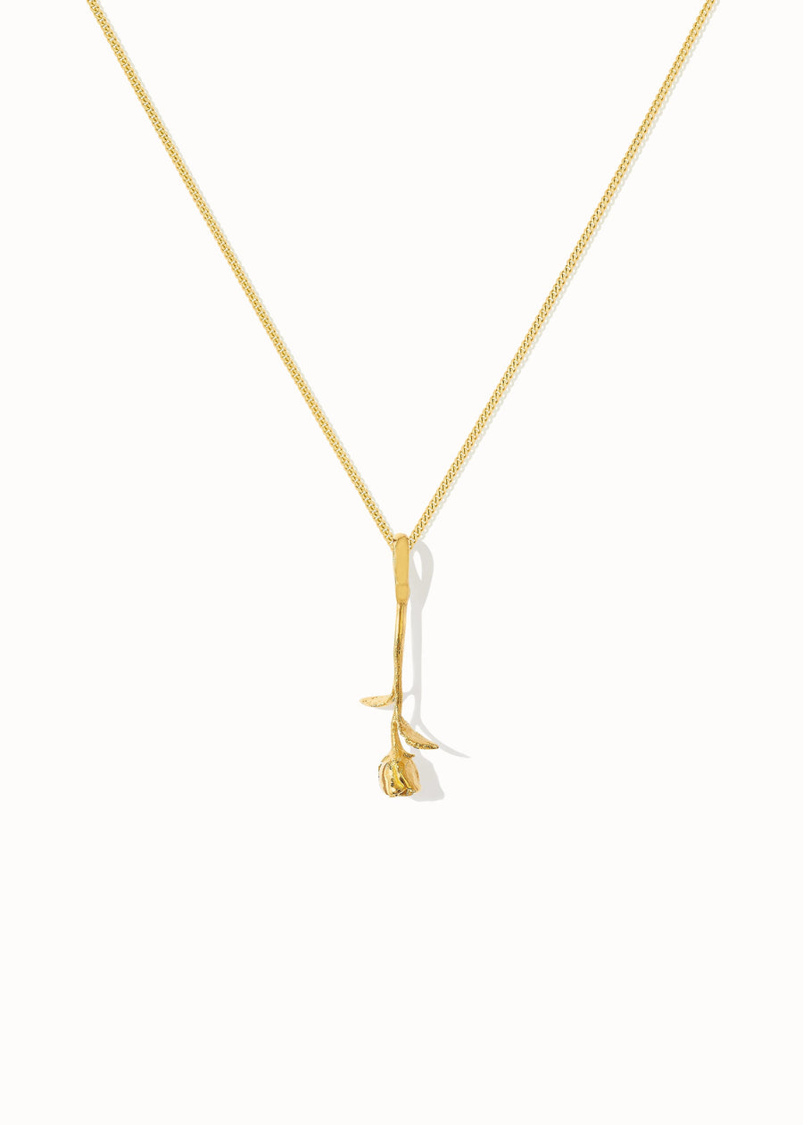 HANGING ROSE necklace GP