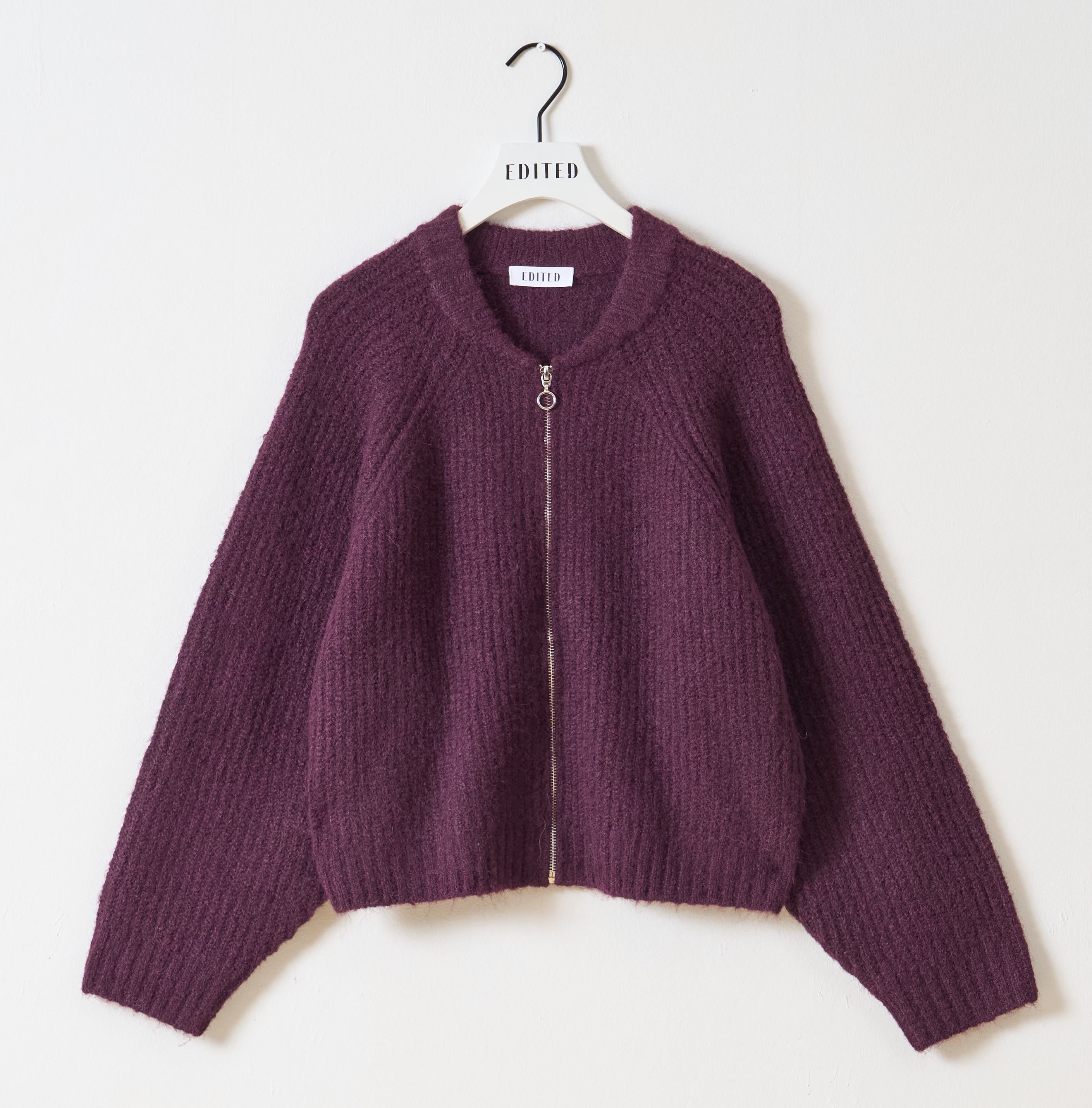 RANI Bomber Cardigan - Prune Purple