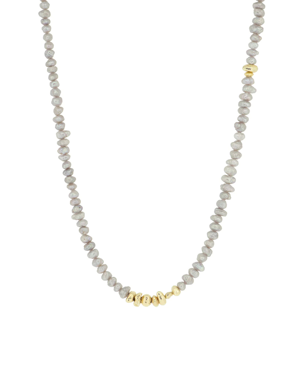 THE SHOW necklace - GREY PEARLS GP 14K