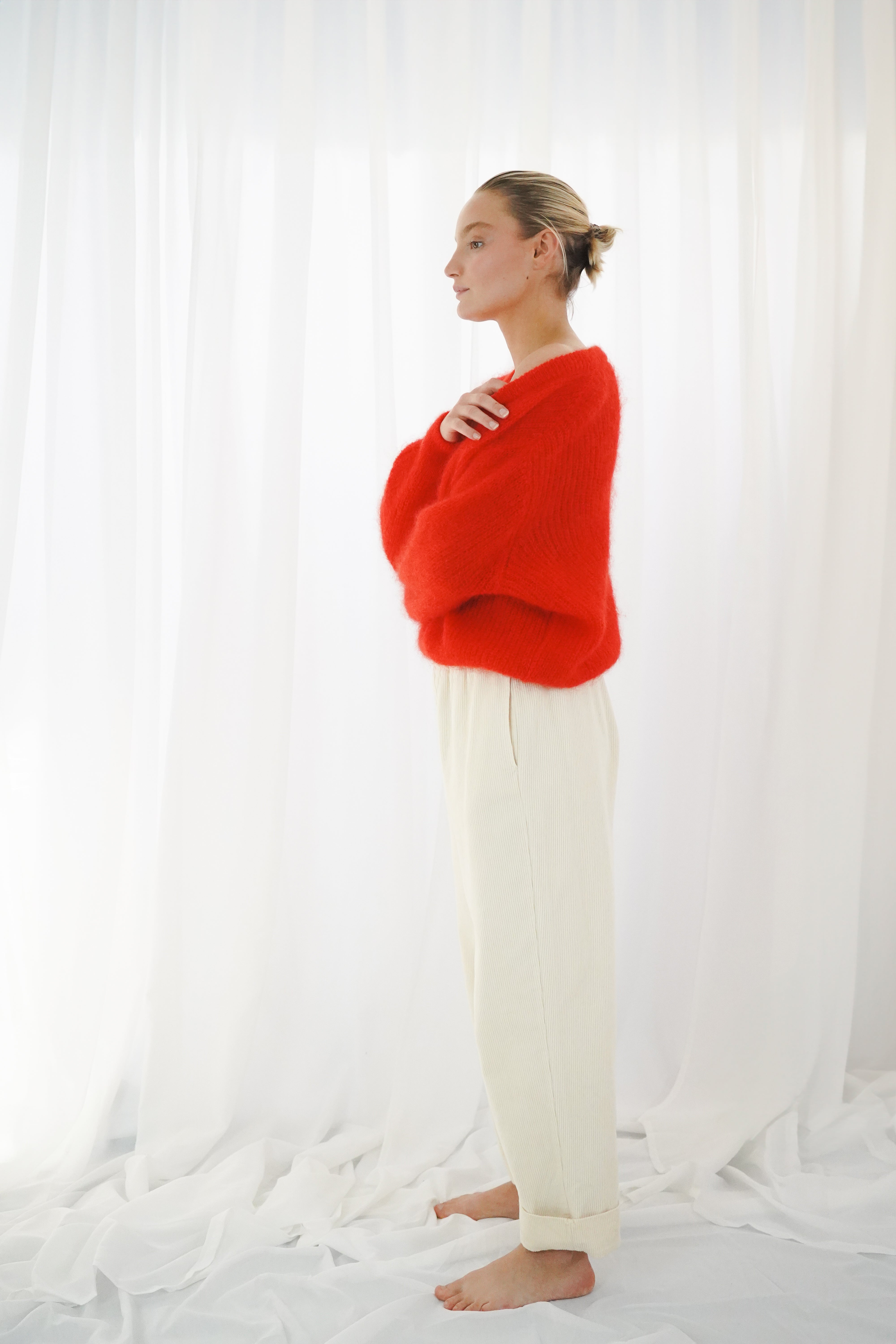 ALAMOSA Long sleeved V-neck pull Red