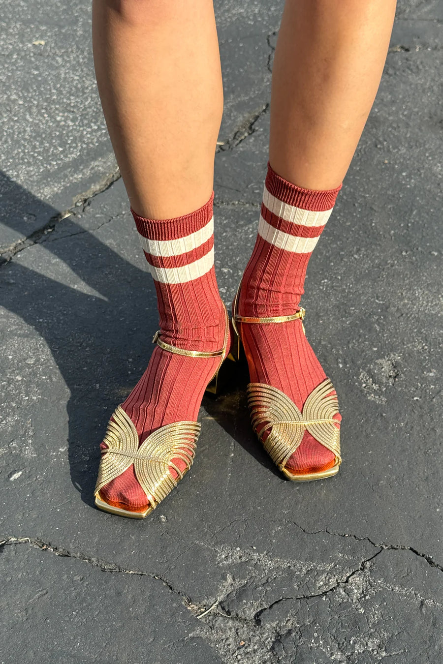 HER VARSITY socks TANDOORI