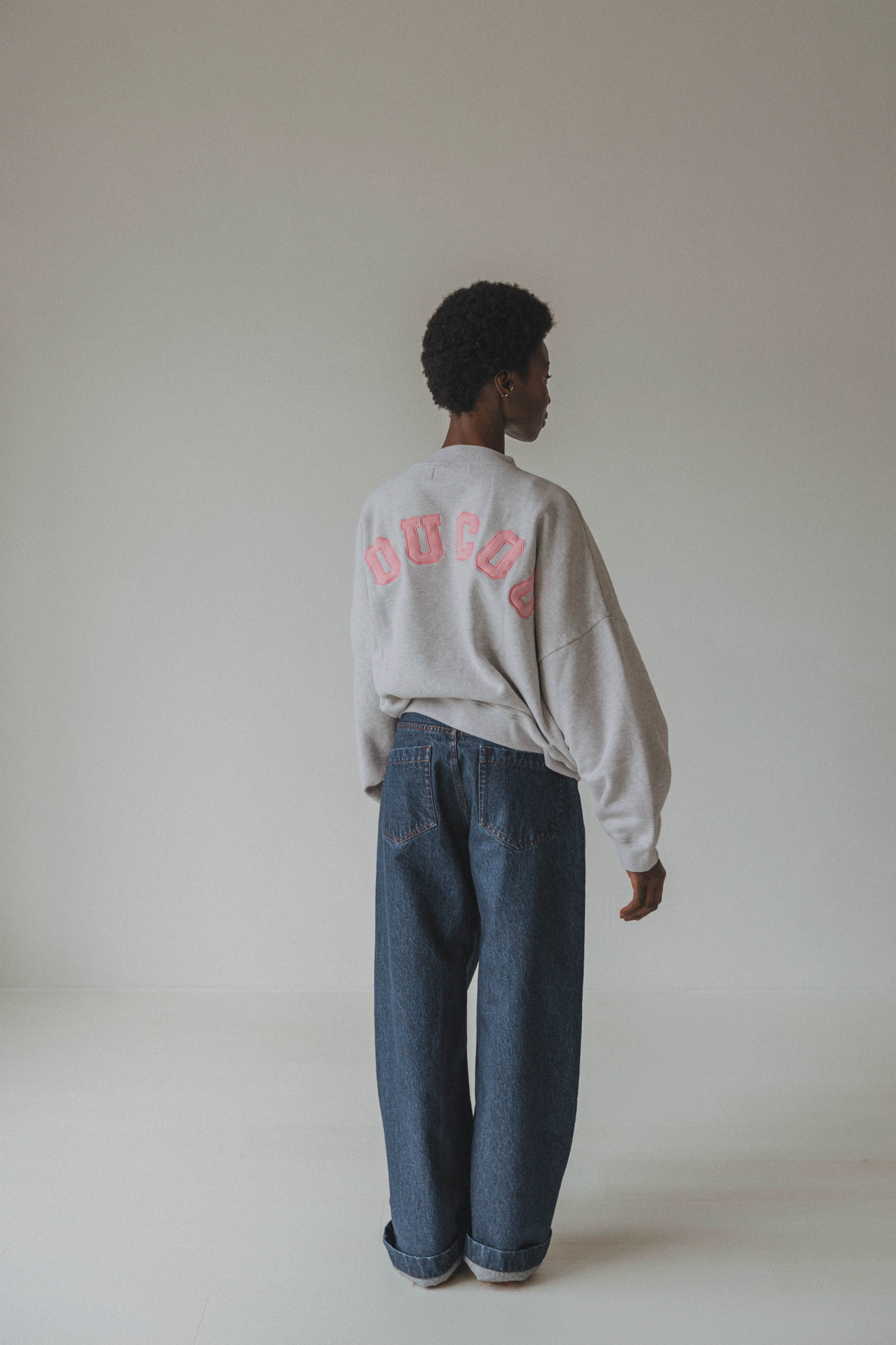 PRE-ORDER | JOSEPH Sweater -  Light grey with pink letters